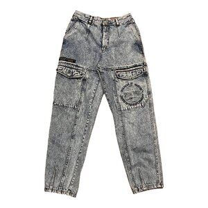 VTG Bugle Boy Jeans Men’s 31M (30x28) Blue Acid Wash Cargo Special Forces Y2K